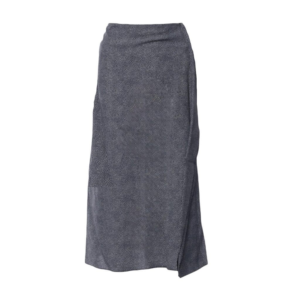 Equipment Climmie Midi Skirt M Navy Polka Dot High Waist Silk Feel